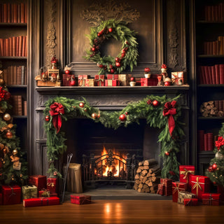 Inviting fireplace decorated for christmas with presents creating warmth 